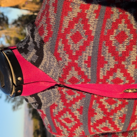 Vintage 80's 90's KEREN HART Knit Long Soft Sweater Duster & Hoodie Hood Sz S - Picture 5 of 9